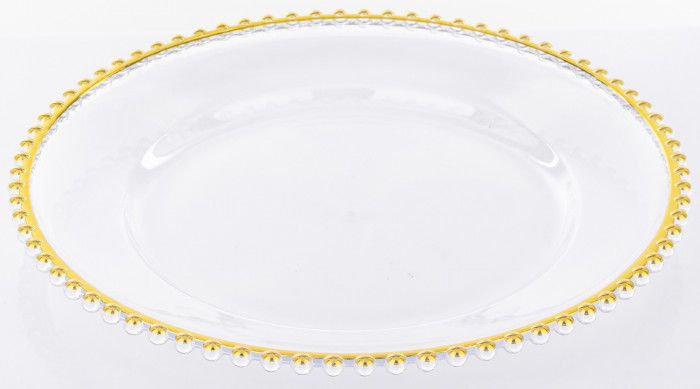 detail Dekoratívny tanier so zlatým okrajom GD DESIGN