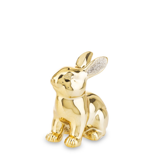 Dekoračná figúrka králik zlatý