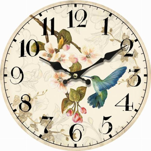 Nástenné hodiny s kolibríkom