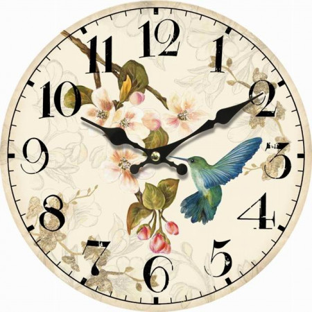 detail Nástenné hodiny s kolibríkom GD DESIGN