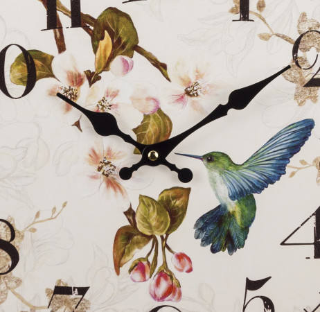 detail Nástenné hodiny s kolibríkom GD DESIGN