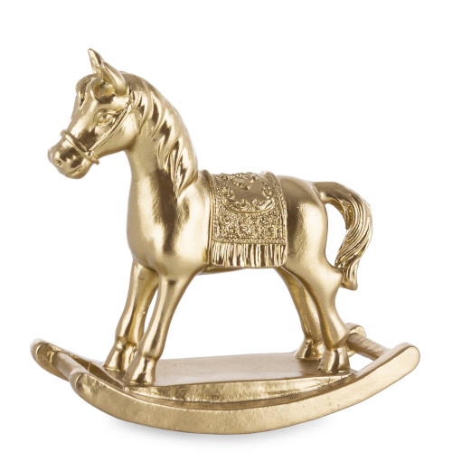Vánoční figurka houpací kůň zlatý
