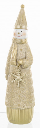 detail Vánoční figurka sněhulák ve zlaté barvě GD DESIGN
