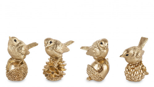Vánoční figurka ptáček zlatý různé varianty