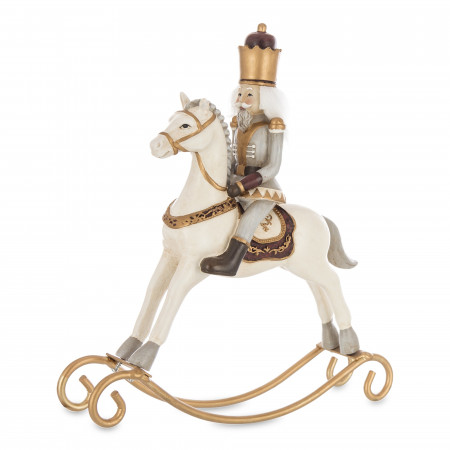 detail Vánoční figurka louskáček na houpacím koni GD DESIGN