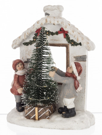 detail Vánoční dekorace děti zdobící stromeček s led osvětlením GD DESIGN