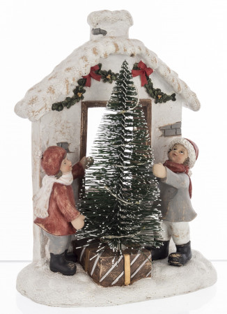 detail Vánoční dekorace děti zdobící stromeček s led osvětlením GD DESIGN