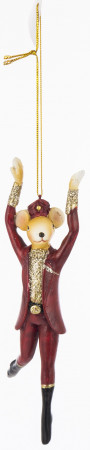 detail Vánoční ozdoba myška v uniformě GD DESIGN
