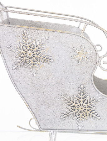 detail Vánoční dekorace sáňky stříbrné GD DESIGN
