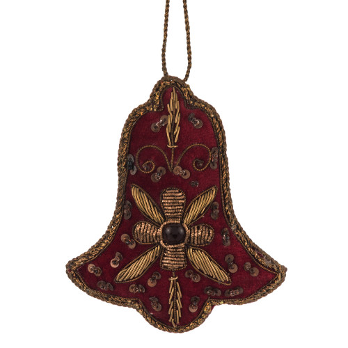 Textilní zdoba na zavěšení zvoneček