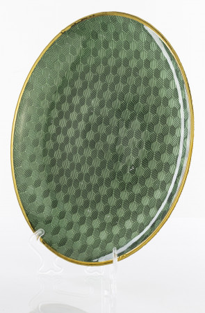 detail Dekoratívny sklenený tanier so zlatým okrajom GD DESIGN