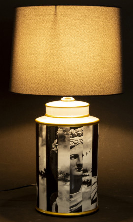 detail Keramická lampa s čiernobielym dekorom GD DESIGN