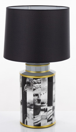 detail Keramická lampa s čiernobielym dekorom GD DESIGN