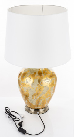 detail Keramická lampa so zlatými postavami GD DESIGN