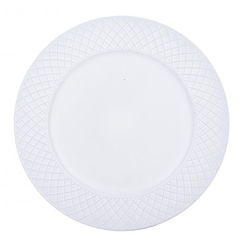 Dekoratívny tanier biely plastový