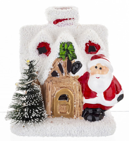 detail Vianočný ľad dekorácie domček so Santom GD DESIGN