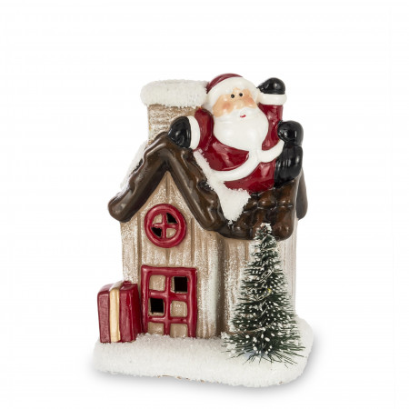 detail Vianočné dekorácie Santa na streche domčeka GD DESIGN
