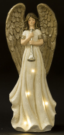 detail Dekorácia anjel s trúbkou a ľad osvetlením GD DESIGN