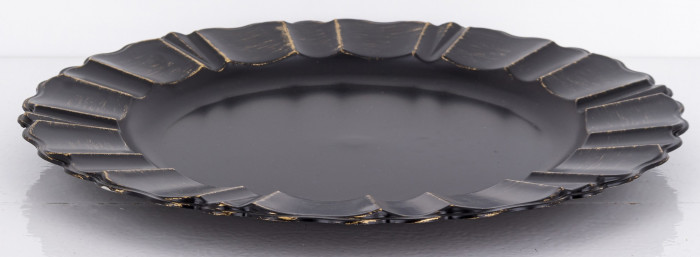 detail Plastový talíř černozlatý GD DESIGN
