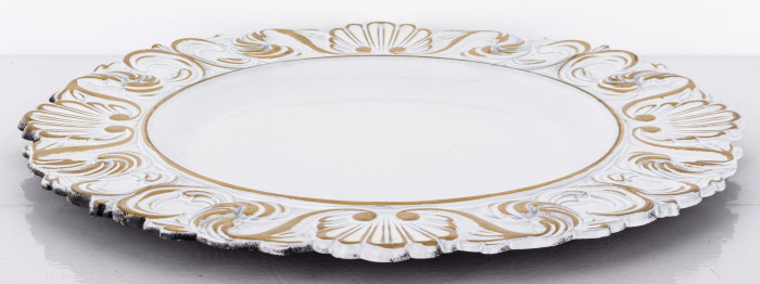 detail Dekoračný tanier bielozlatý GD DESIGN