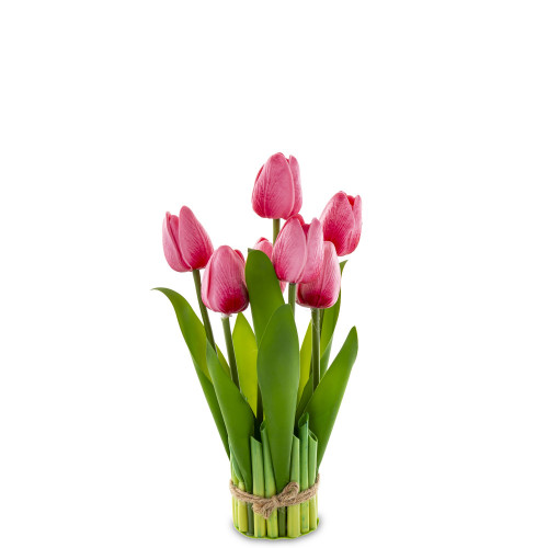 Dekoračná kytica umelých červených tulipánov