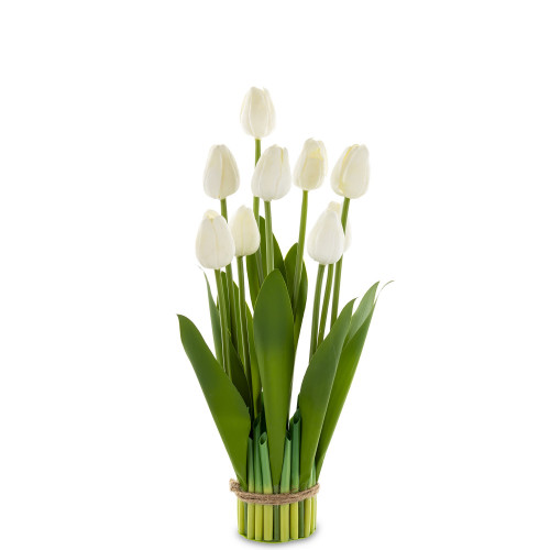 Dekoračná kytica umelých bielych tulipánov