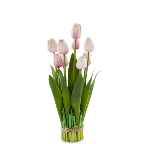Dekoračná kytica umelých ružových tulipánov