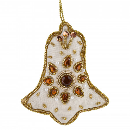 detail Textilní ozdoba zvoneček s korálkami GD DESIGN