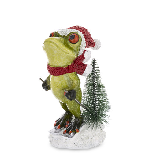 Vianočná žaba lyžiar