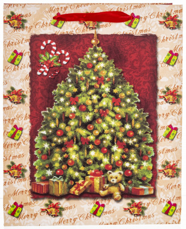 detail Darčeková taška vianočná so stromčekom GD DESIGN