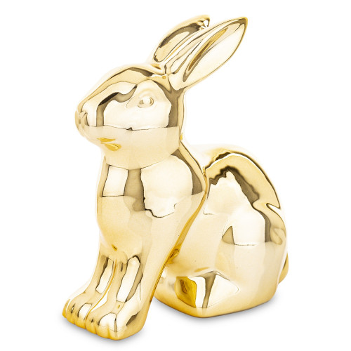 Dekorácia zlatý sediaci zajac