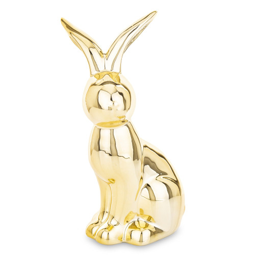 Dekorace figurka zlatý lesklý králík