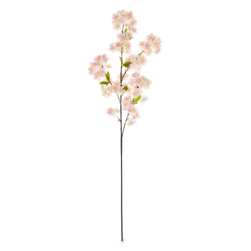 Dekorační větvička s lístky a růžovými květy