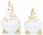 náhled Keramická sliepka bielo-zlatá GD DESIGN