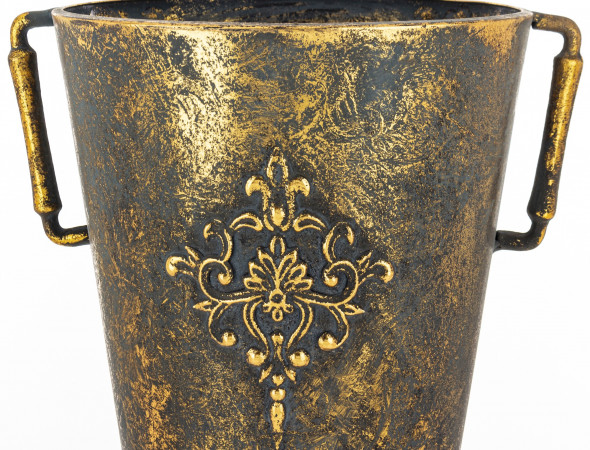 detail Zlatý obal na kvetináč s patinou GD DESIGN