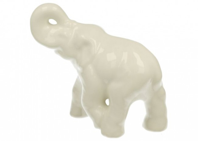 detail Biely keramický slon GD DESIGN