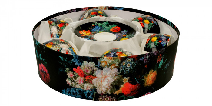 detail Súprava 6 šálok a tanierikov s kvetinovým vzorom GD DESIGN