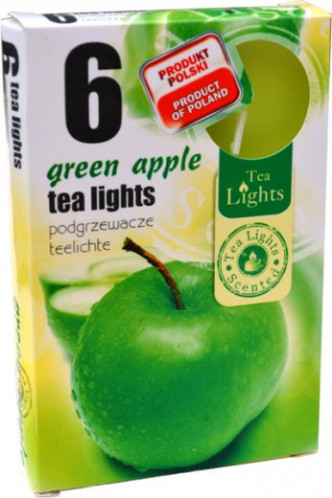 Zelené jablko, čajová sviečka 6ks