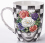 náhled Hrnček čiernobiely s hlavou dievčaťa s kvetinami 400 ml GD DESIGN