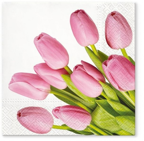 Obrúsky s tulipánmi 3 vrstvové