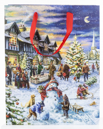 detail Vianočná darčeková taška so snehuliakom GD DESIGN