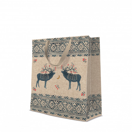 detail Vianočná taška so sobmi béžová GD DESIGN