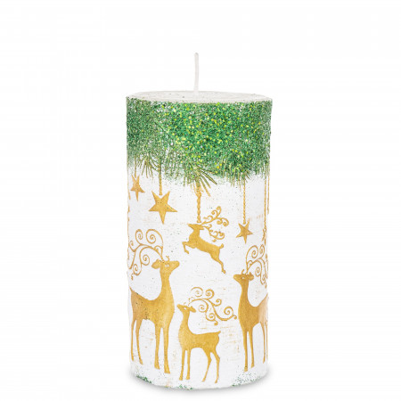 detail Vánoční svíčka se zlatými jeleny GD DESIGN