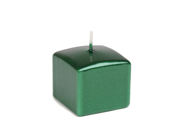 detail Sviečka kocka 5 cm zelená metal GD DESIGN