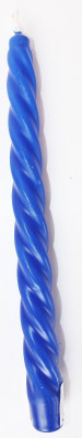 Svíčka kroucená kónická modrá 23 cm