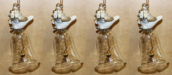 detail Sklenený zvonček s vtáčikom  GD DESIGN