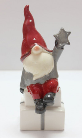 detail Keramický Santa na darčeku GD DESIGN