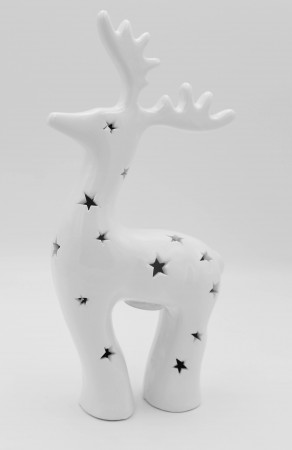 detail Keramický biely sob s hviezdičkami GD DESIGN
