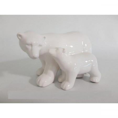 detail Biely keramický medveď GD DESIGN