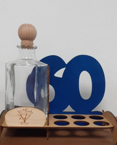 Karafa darček k 60. narodeninám modrá